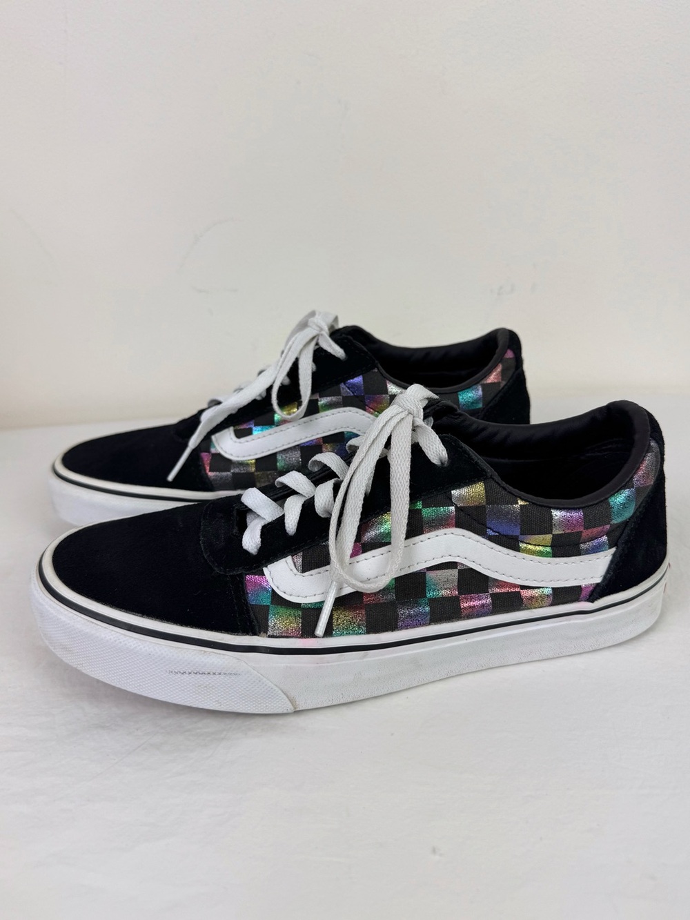 Vans Ward Multi-Color Iridescent Check Sneakers